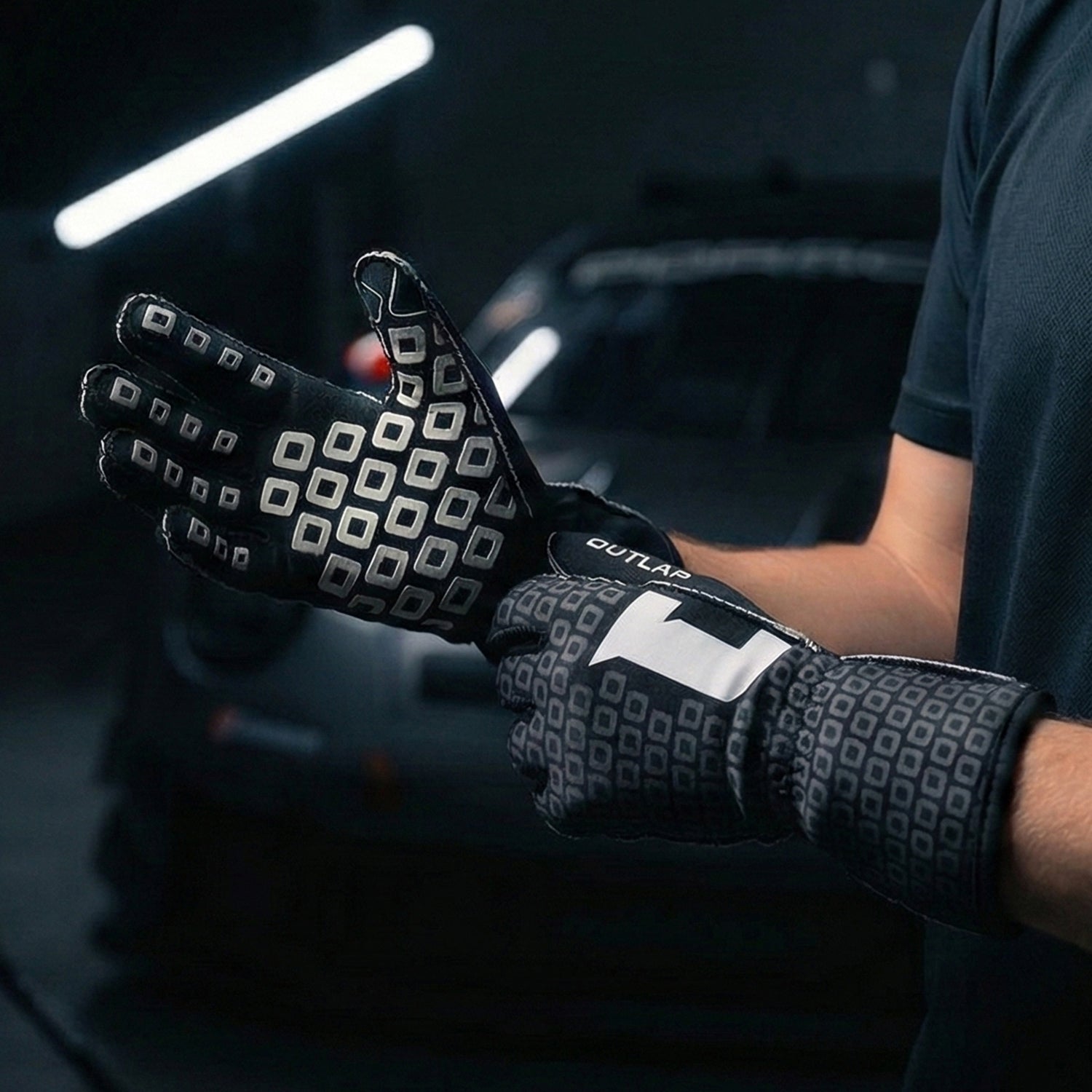 Outlap HyperGrip Sim Racing Gloves showcase palm