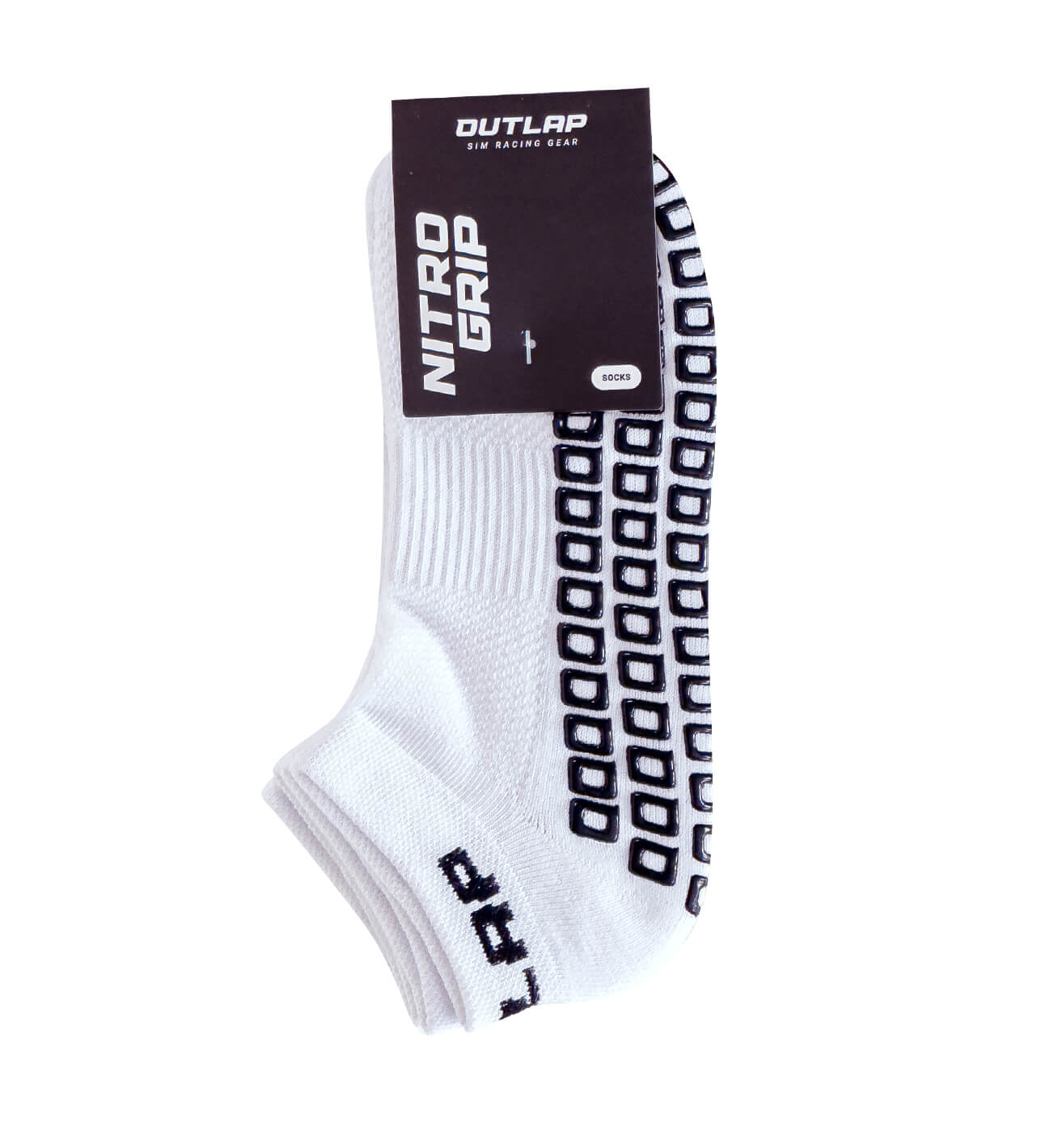Outlap NitroGrip Frost Sim Racing Socks packaging front